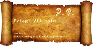 Priegl Vilibald névjegykártya